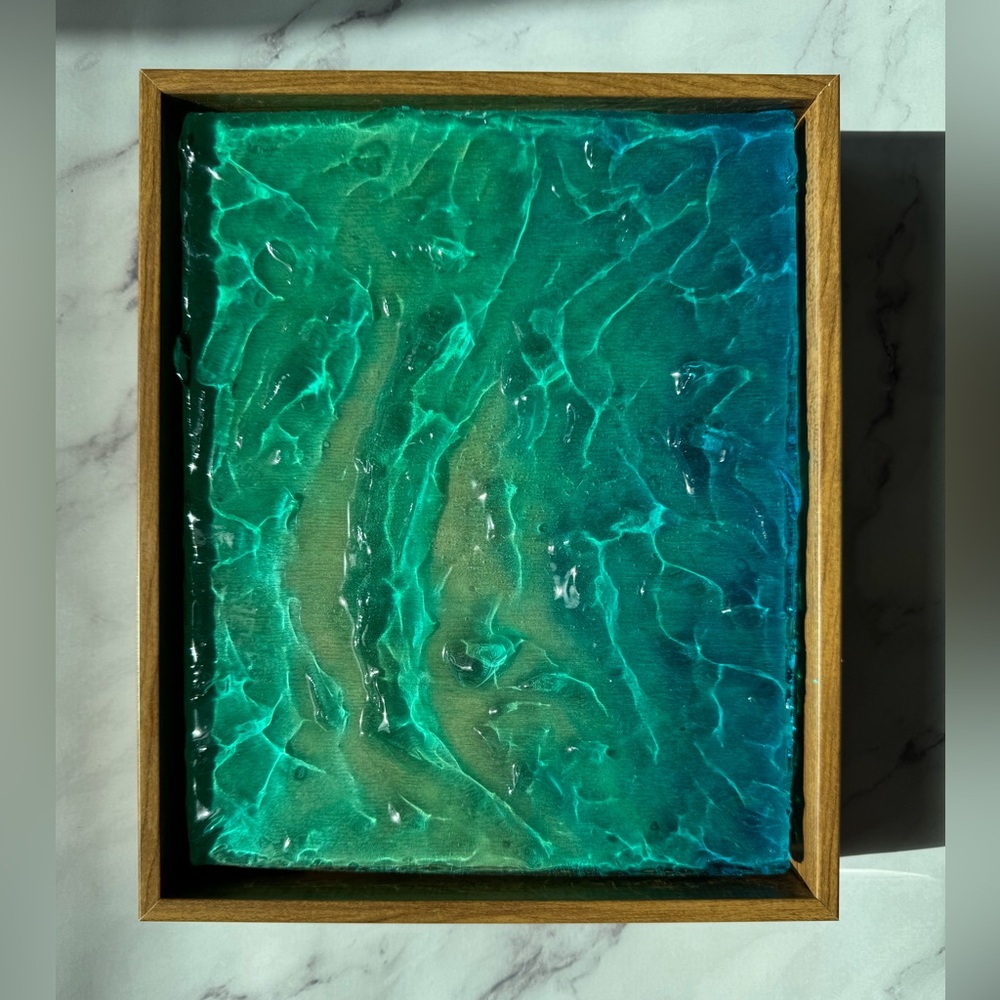 Handcrafted resin water art
